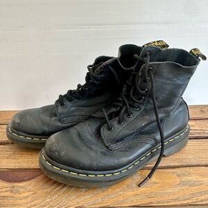 Dr. Martens Black Leather Lace-Up Boots 8